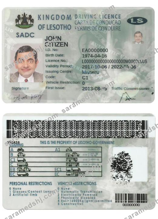 LESOTHO driving license